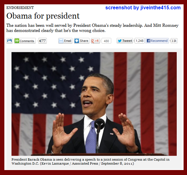 The Los Angeles Times endorses President Obama for re-election