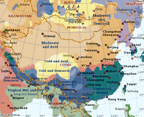 china climate map