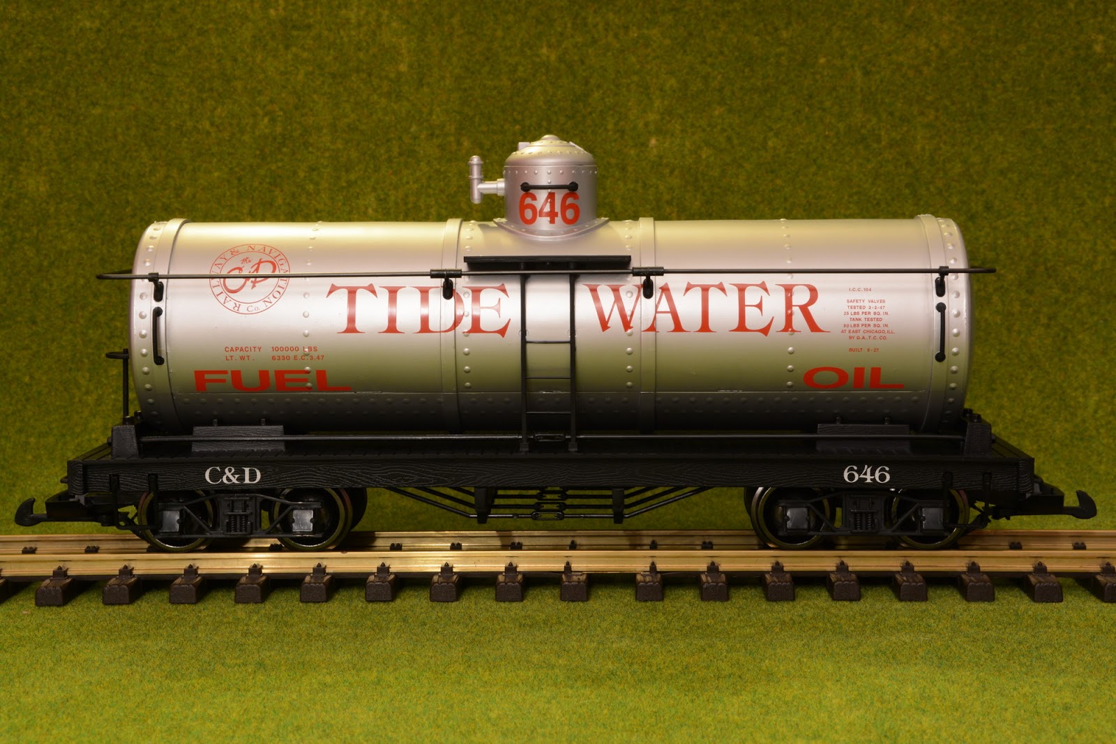 My Miniature Worlds Bachmann 93433, GScale Tidewater tank car