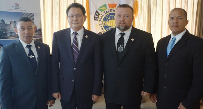 Dirigentes globales de Taekwon-do ITF Ho Yong y Zamecnik visitan Ministerio de Deportes  