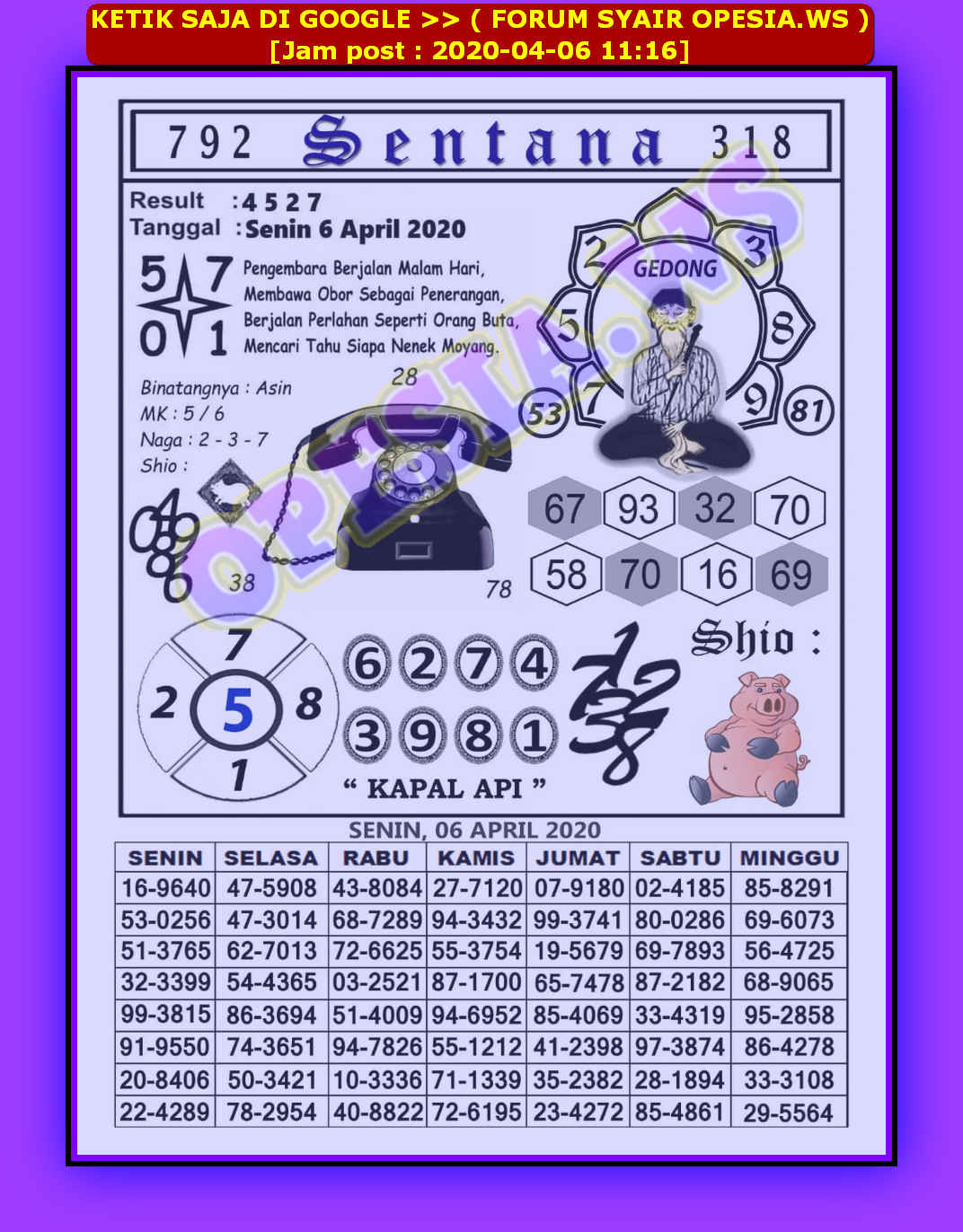 1 New Message Kode Syair Hongkong 6 April 2020 Forum Syair Togel Hongkong Singapura Sydney