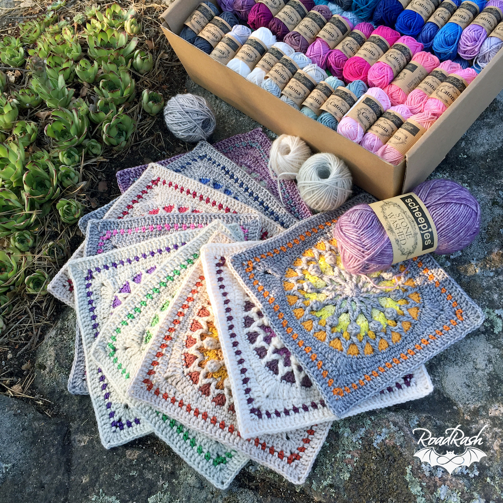 Stained Glass Lantern new crochet square pattern LillaBjörn's