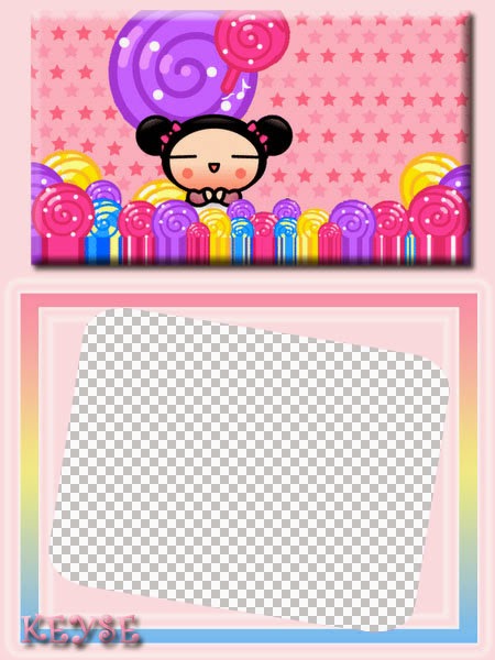 Pucca: Marcos, Invitaciones o Tarjetas para Imprimir Gratis. Para hacer invitaciones, tarjetas, marcos de fotos o etiquetas, para imprimir gratis de Cumpleaños de Pucca.