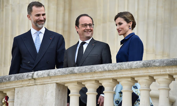 King Felipe of Spain and Queen Letizia of Spain attend the Velasquez painting exhibition at the Grand Palais 