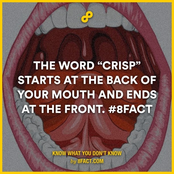 The word crisp starts at the back of your mouth and ends at the front