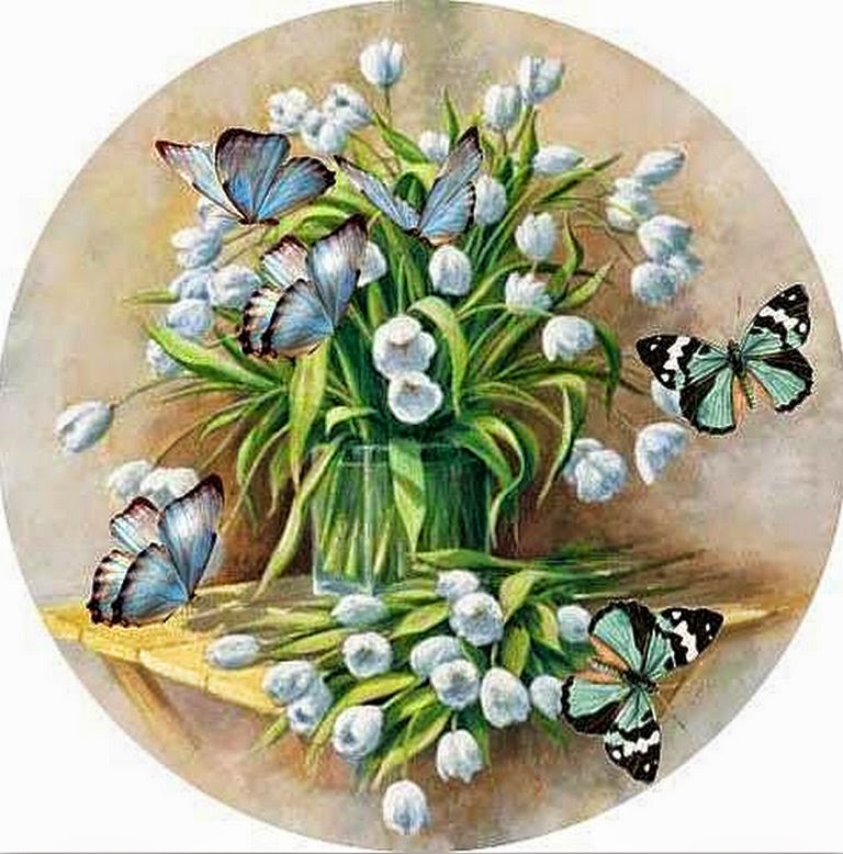 cuadros-de-mariposas-con-flores