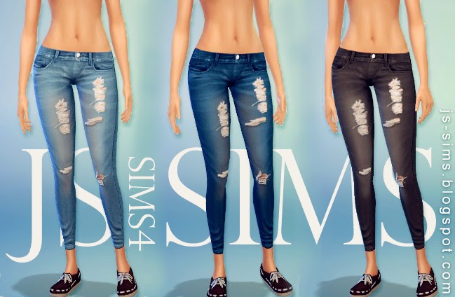 My Sims 4 Blog: TS3 to TS4 Denim Ripped Jeans for Females by JS Sims 4
