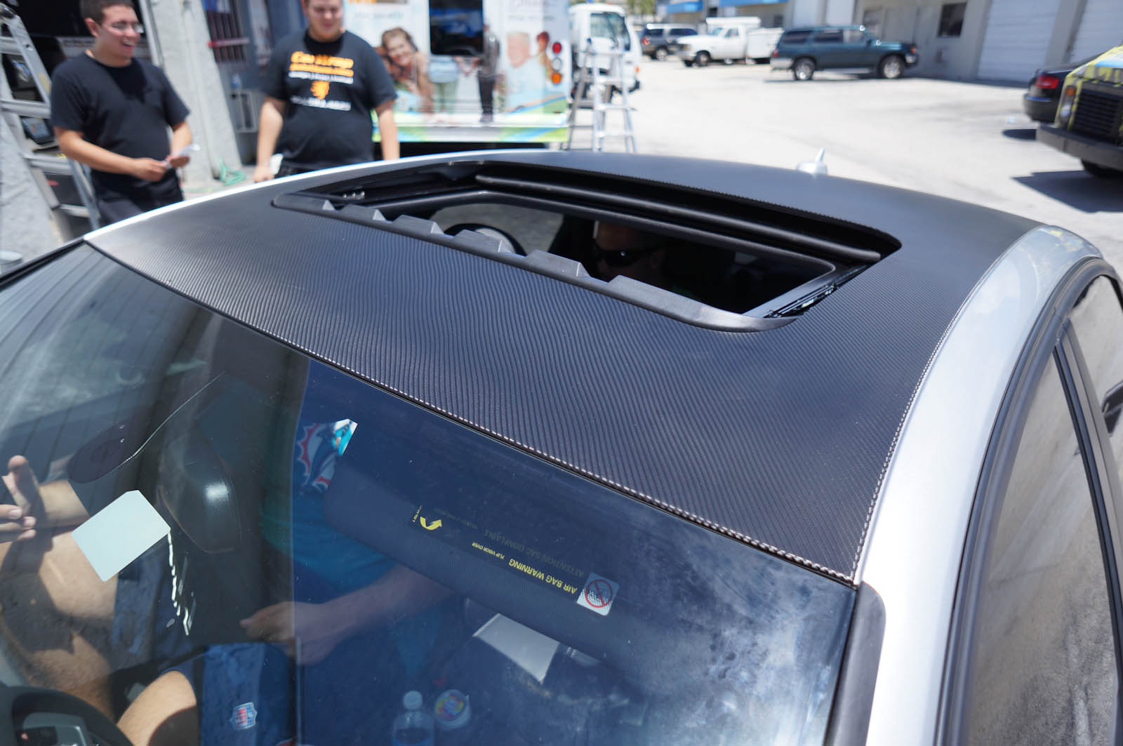 Audi A4 Carbon Fiber Roof Wrap Miami Florida