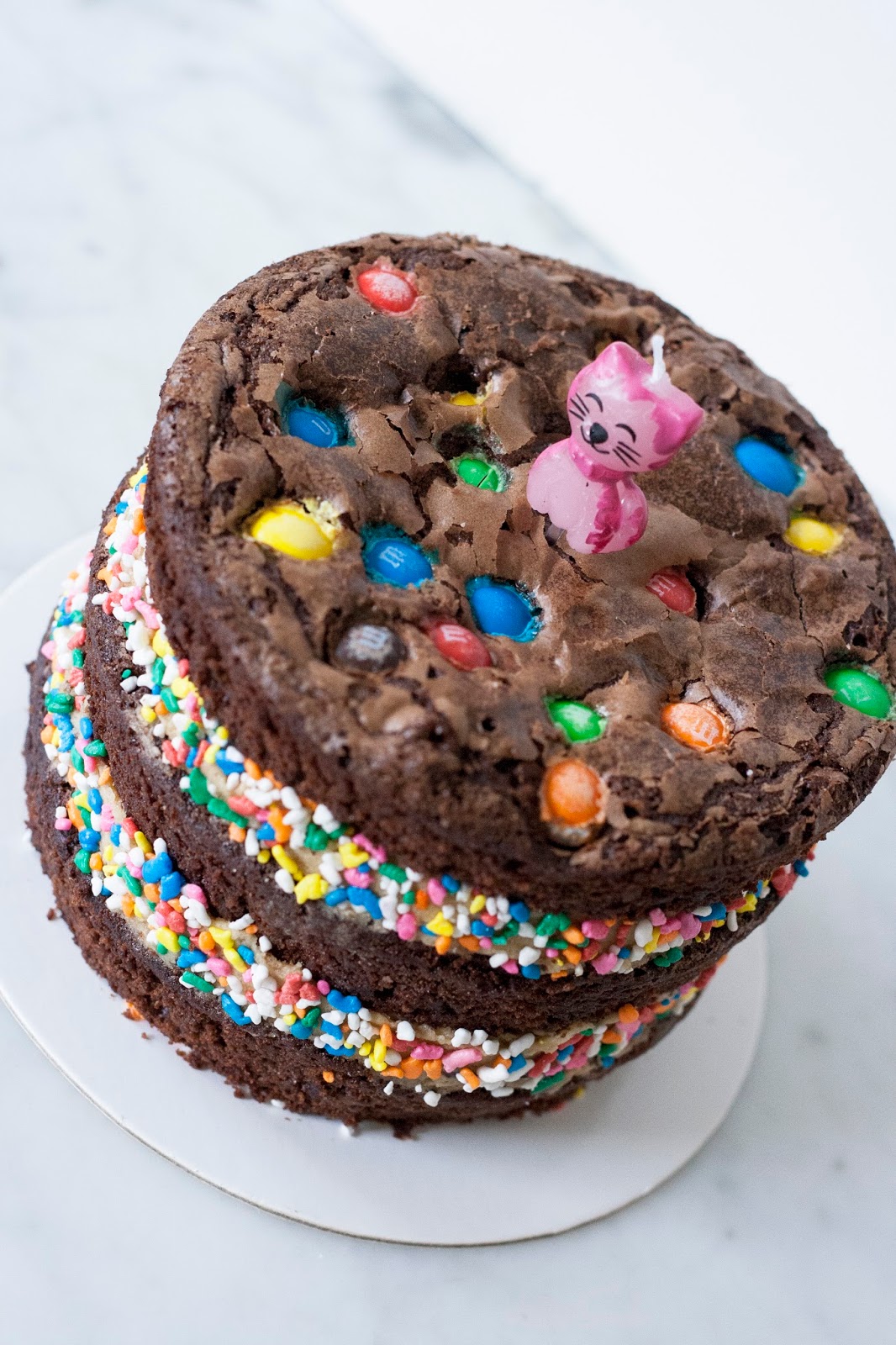 M&M Chocolate Brownie Birthday Cake | Treets
