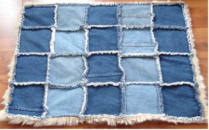 cómo hacer una alfombra con retazos de jean cómo hacer una alfombra de jean