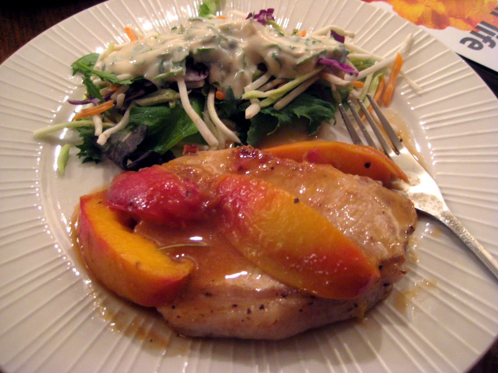 ramble on Pork Chops with Peach Sauce