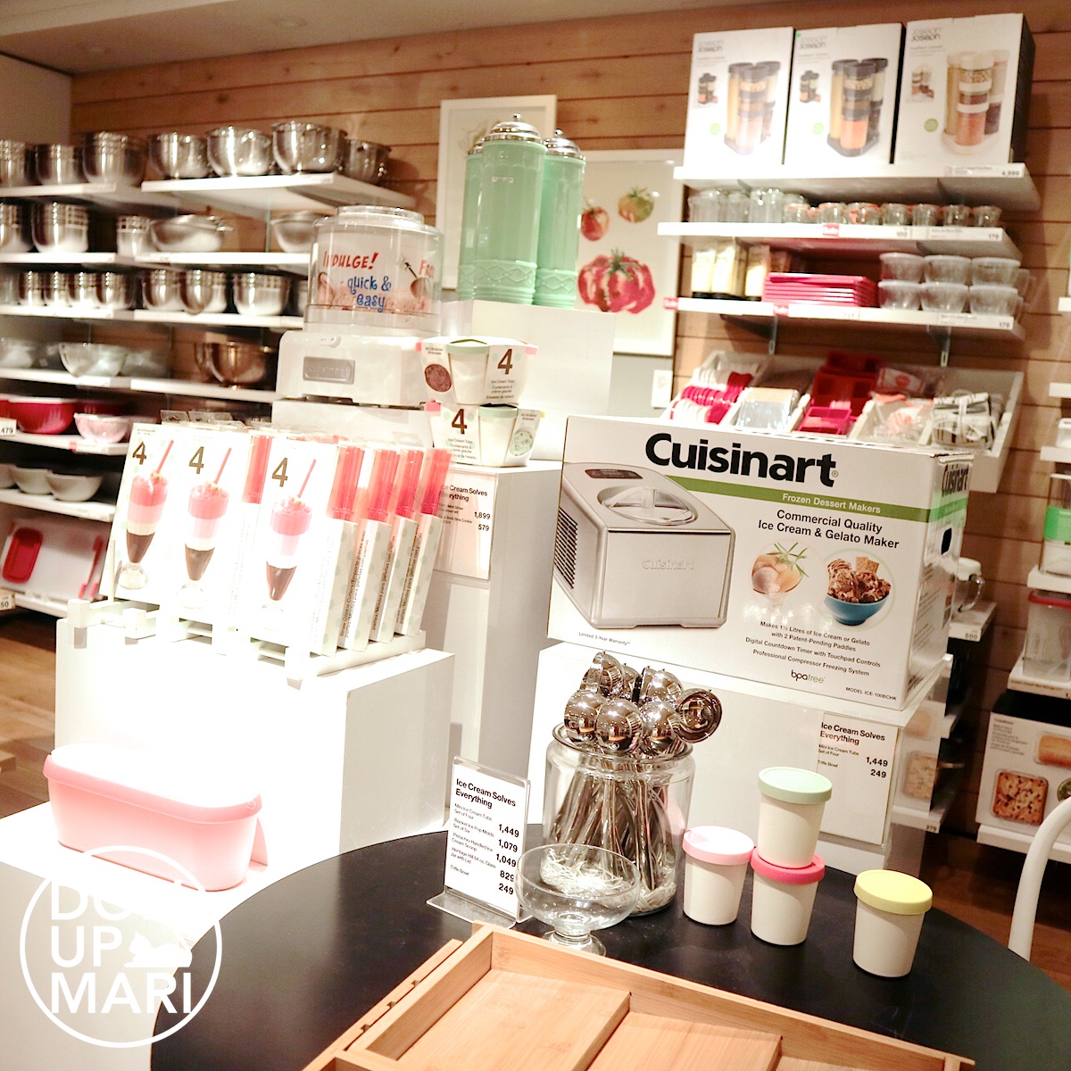 Crate and Barrel Ice Cream Supplies Crate and Barrel Scoopers, Cups, and Cuisinart Ice Cream Maker