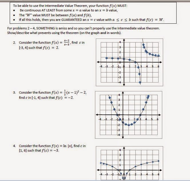 Math Teacher Mambo: Intermediate Value Theorem