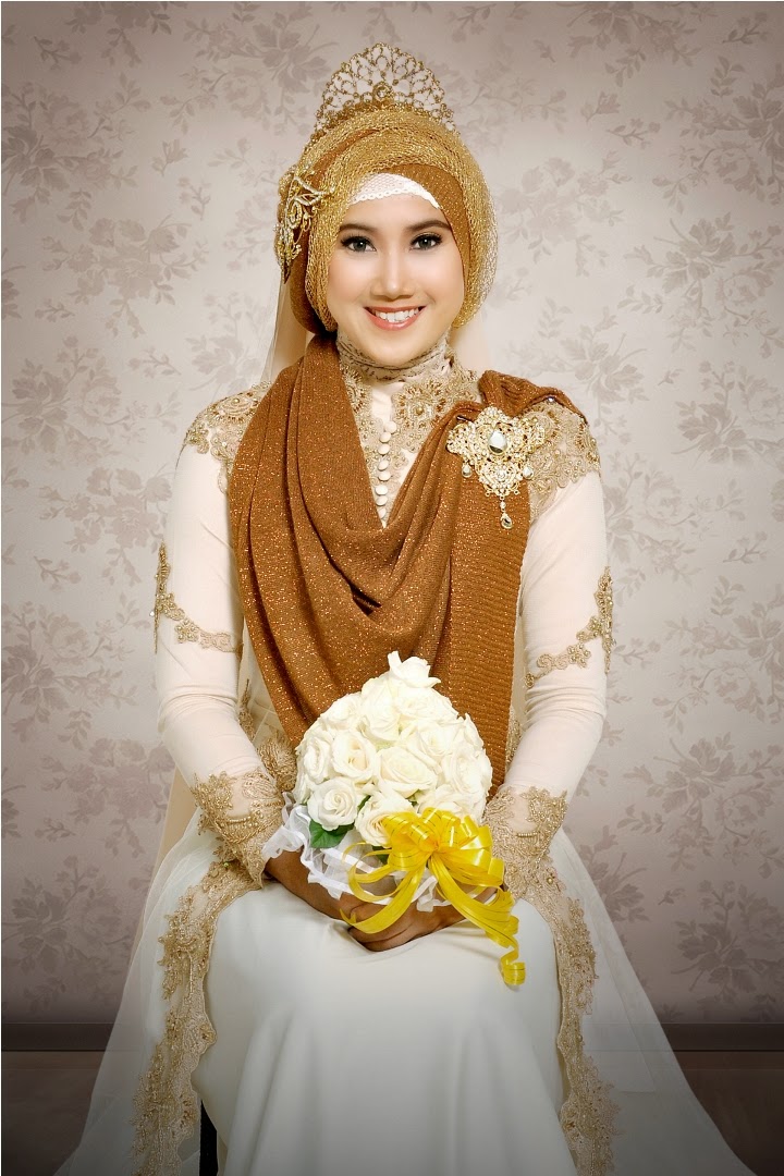 gaun pengantin muslimah modern terbaru