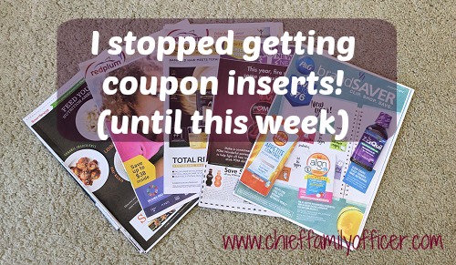 I went without coupon inserts for six months! | Chief Family Officer