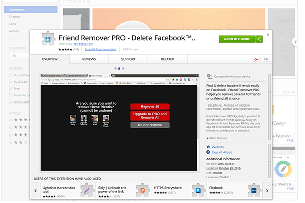 How do you delete a large number of friends on Facebook quickly awesome (with a single click!) Button