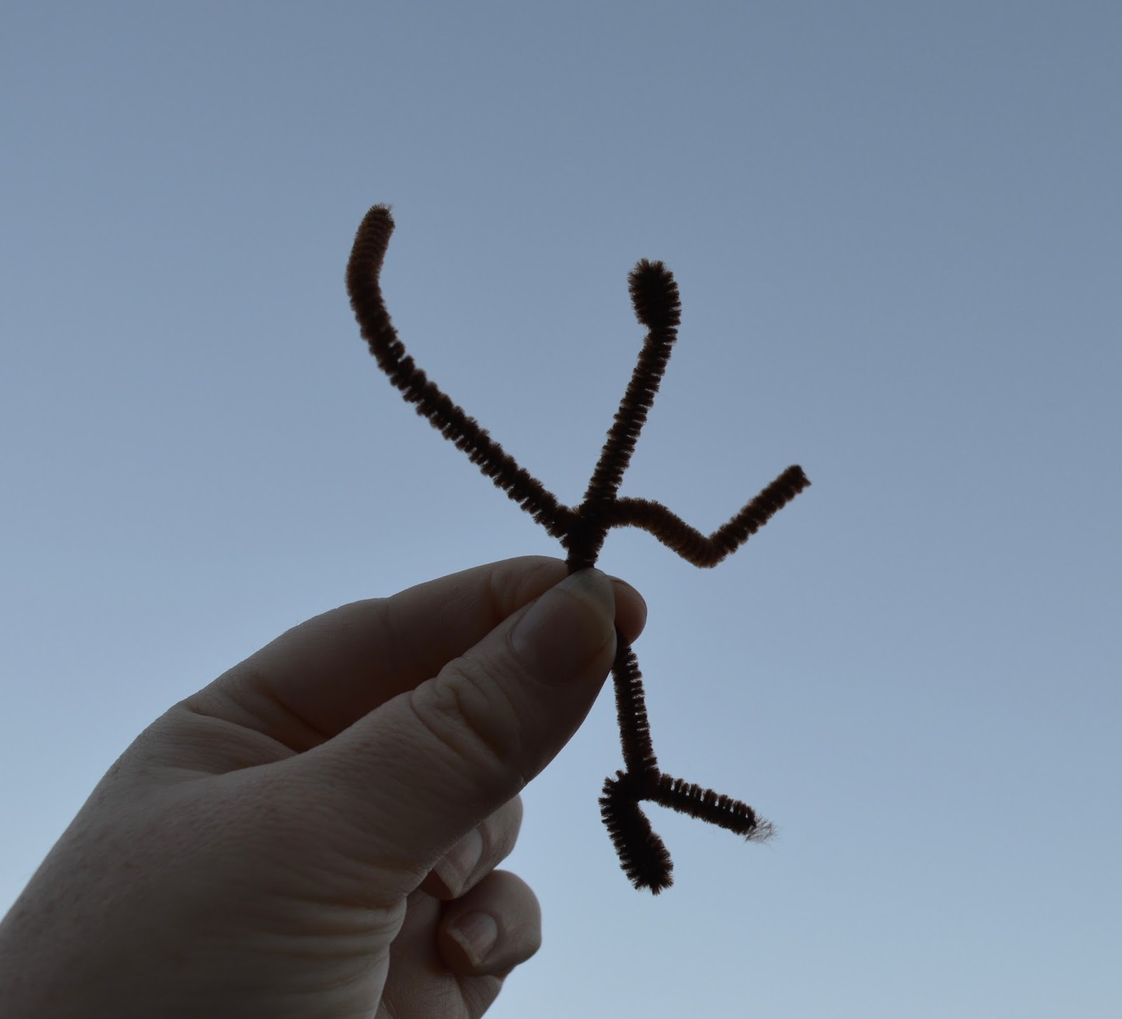 Stick man creation with pipecleaners