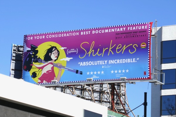 Shirkers documentary FYC billboard Sunset Strip Shirkers documentary FYC billboard