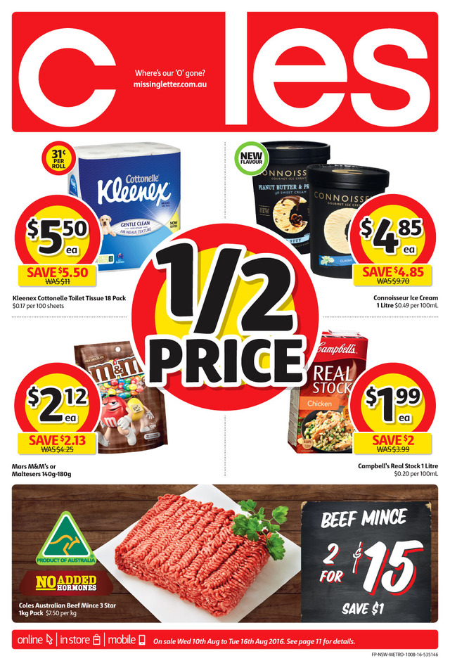 Coles Catalogue 10 16 August 2016 Australia Online Catalogues