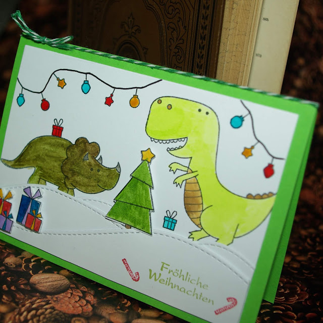 [DIY] Christmas Dinosaur Weihnachtskarte für alle Dinosaurier-Liebhaber