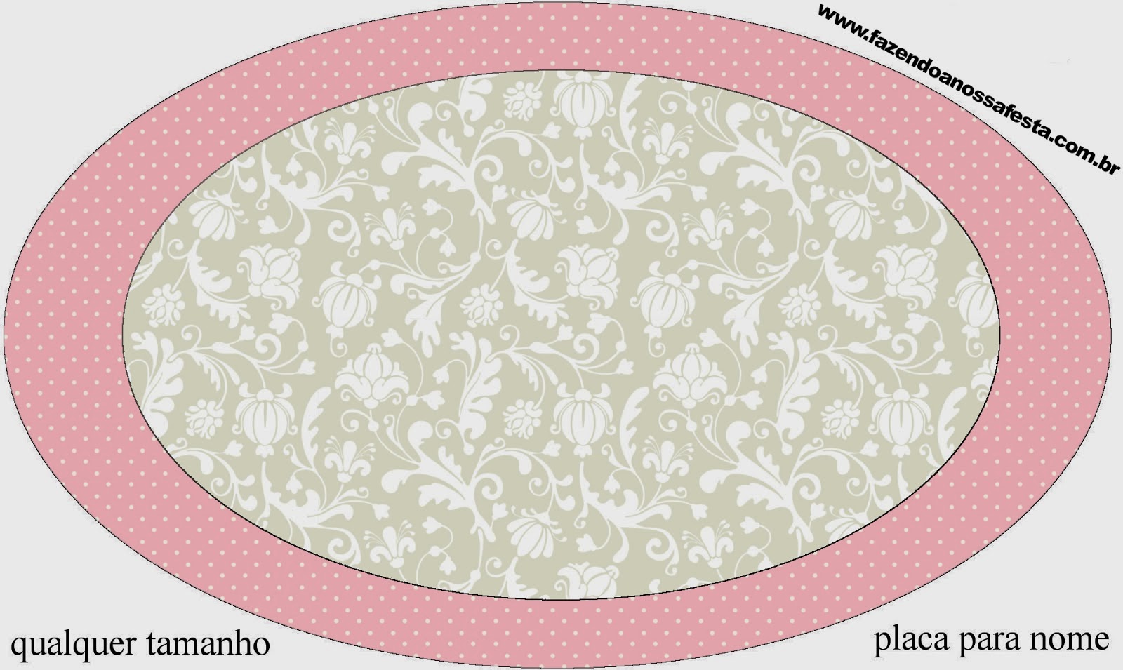 Provencal in Pink and Grey: Party Free Printables. Oval tag.