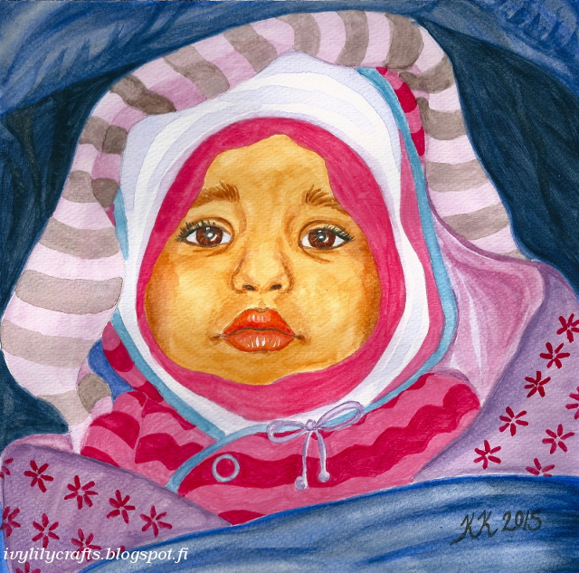 Baby portrait painting