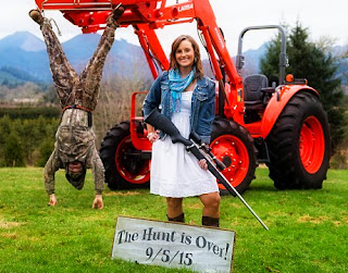 Watch Oregon Couple's announce Engagement with viral Hunt Is Over photo shoot via geniushowto.blogspot.com viral engagement photo shoots