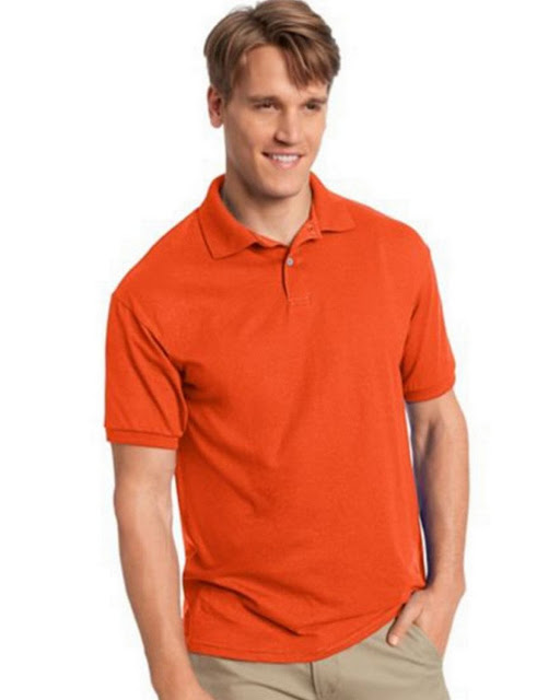 Hanes 054X Mens Comfortblend Jersey Polo -Orange – XL