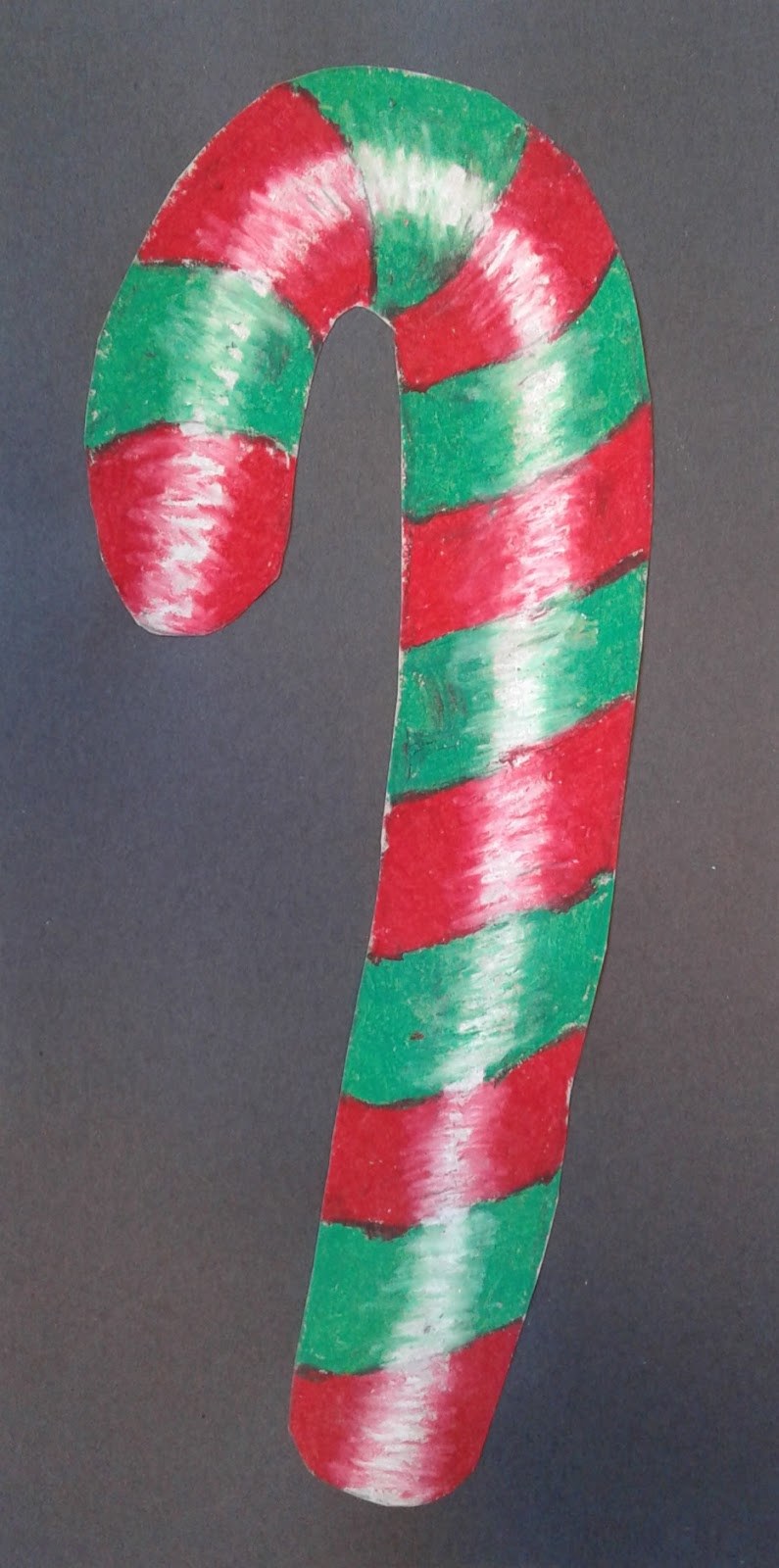 a faithful attempt Candy Canes in Oil Pastel