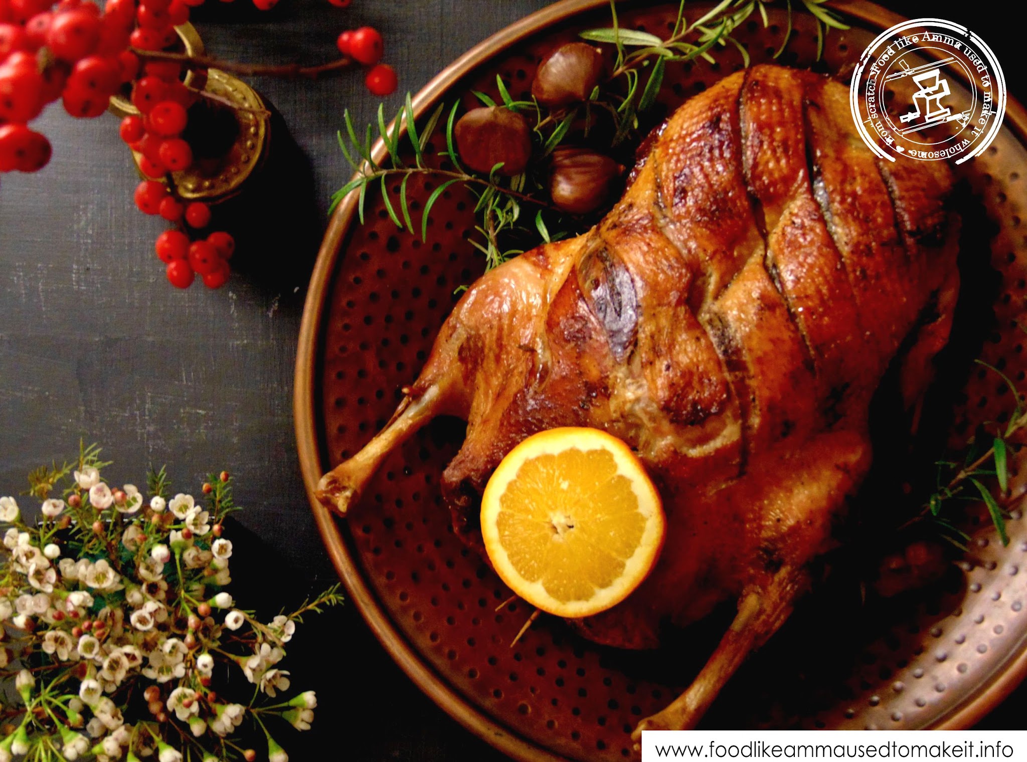 Roast Duck with chestnut stuffing