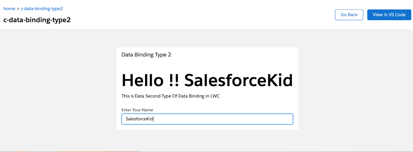 Data Binding in Salesforce Lightning  Component (LWC) SFDC Kid