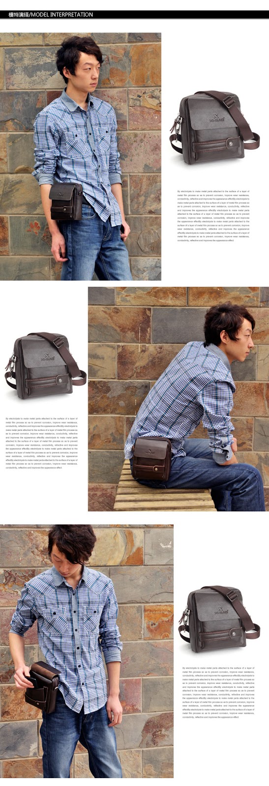 FASHION CARE 2U: BB138 Men's Waist Pouch Leather Shoulder Bag