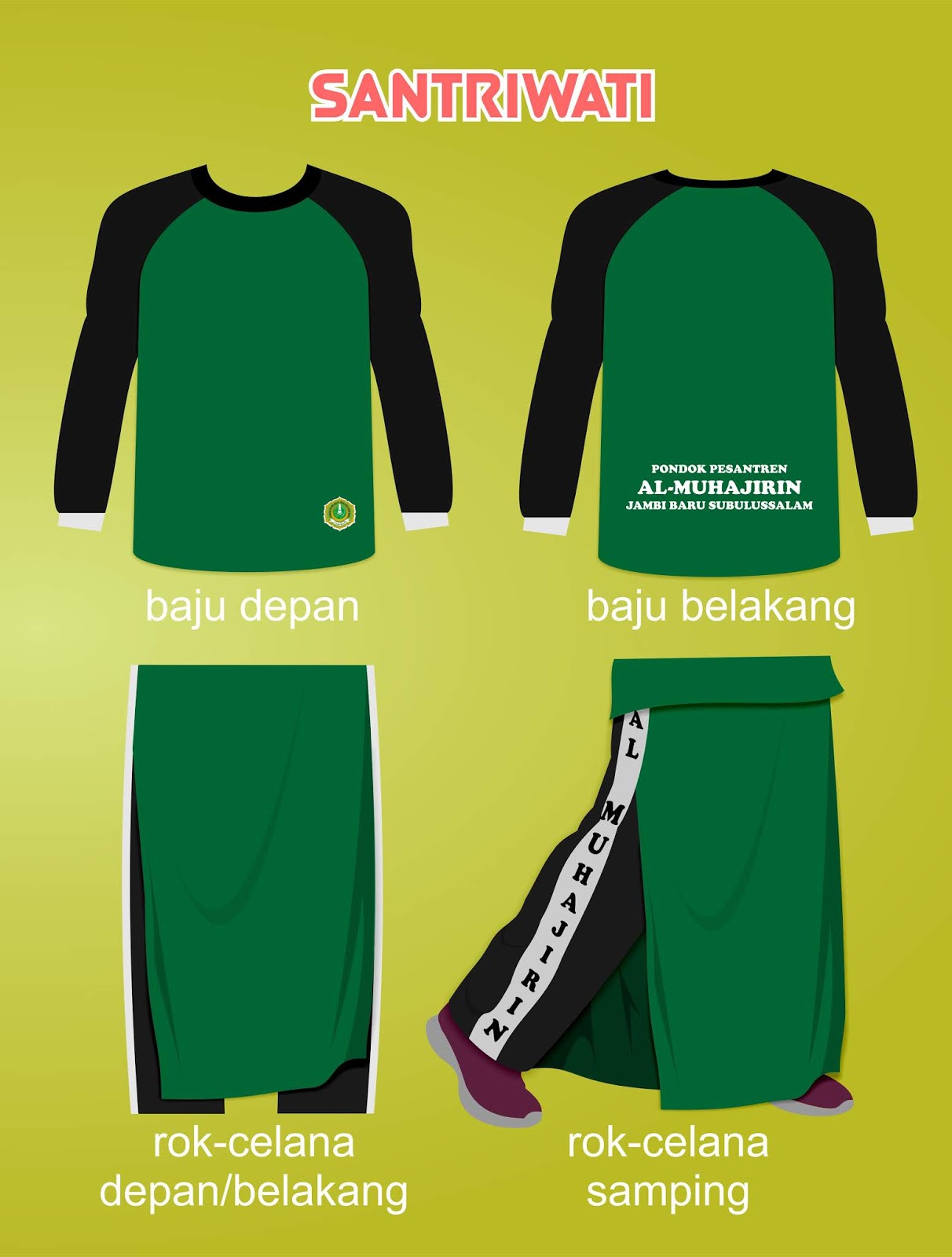 Desain Baju Santri Putri