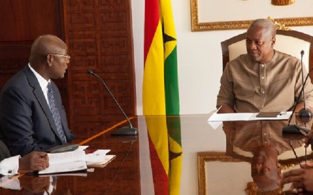 Left: Edward Doe Adjaho and Right: President Mahama Left: Edward Doe Adjaho and Right: President Mahama