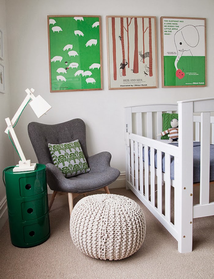 green baby room by Nicole Rosenberg
