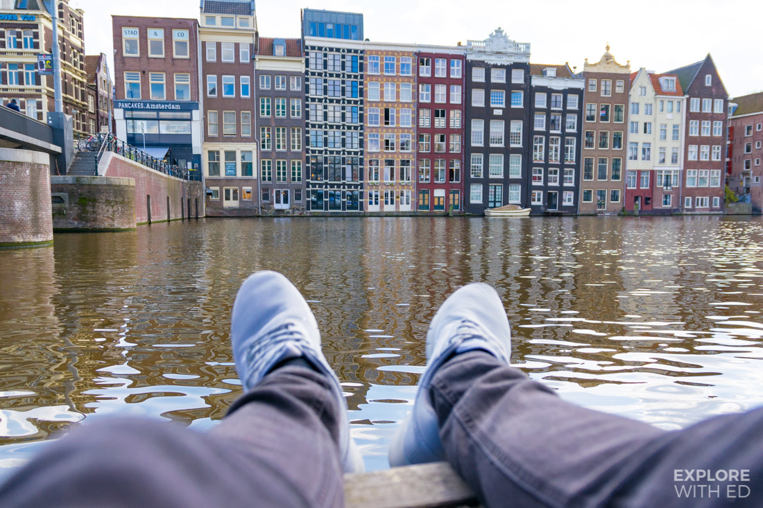 Relaxing by Amsterdam's canals on Damrak