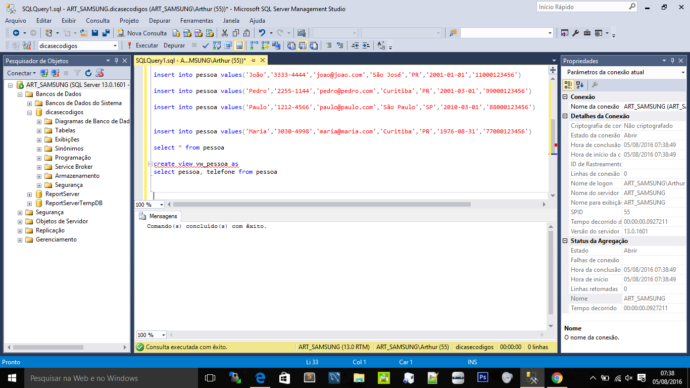 Criando views no Sql Server Básico. ~ Dicas e Codigos Web