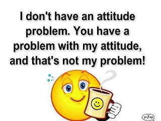 I do not have an attitude problem. You have a problem with my attitude and that is not my problem.