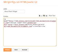 Paste kode HTML dan Simpan Paste kode HTML dan Simpan