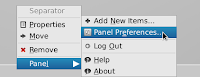 right click in bottom panel to start panel properties in linuxmint13xfce right click in bottom panel to start panel properties in linuxmint13xfce