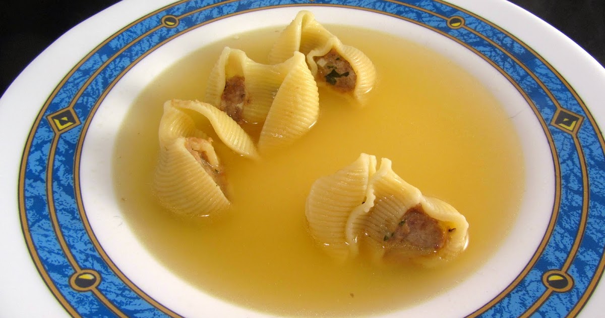 Les receptes del Miquel Sopa de galets rellenos de carne