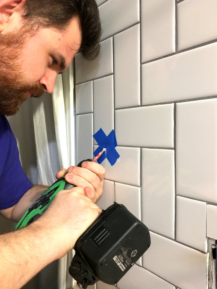 How to install basic open kitchen shelves (over tile a tile backsplash