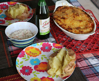 Lasagne and baked potato and home made coleslaw Lasagne and baked potato and home made coleslaw