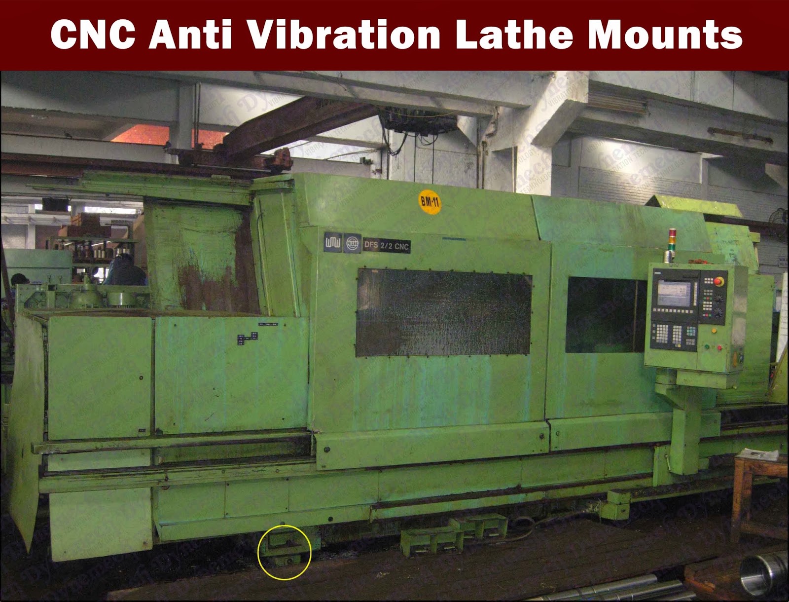 Dynemech Systems Vibration Control Dynemech Lathe Leveling Jacks and