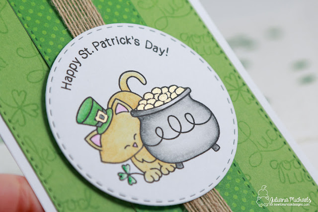 Happy St. Patrick's Day Card by Juliana Michaels featuring Newton's Nook Designs Newton's Pot of Gold Stamp Set