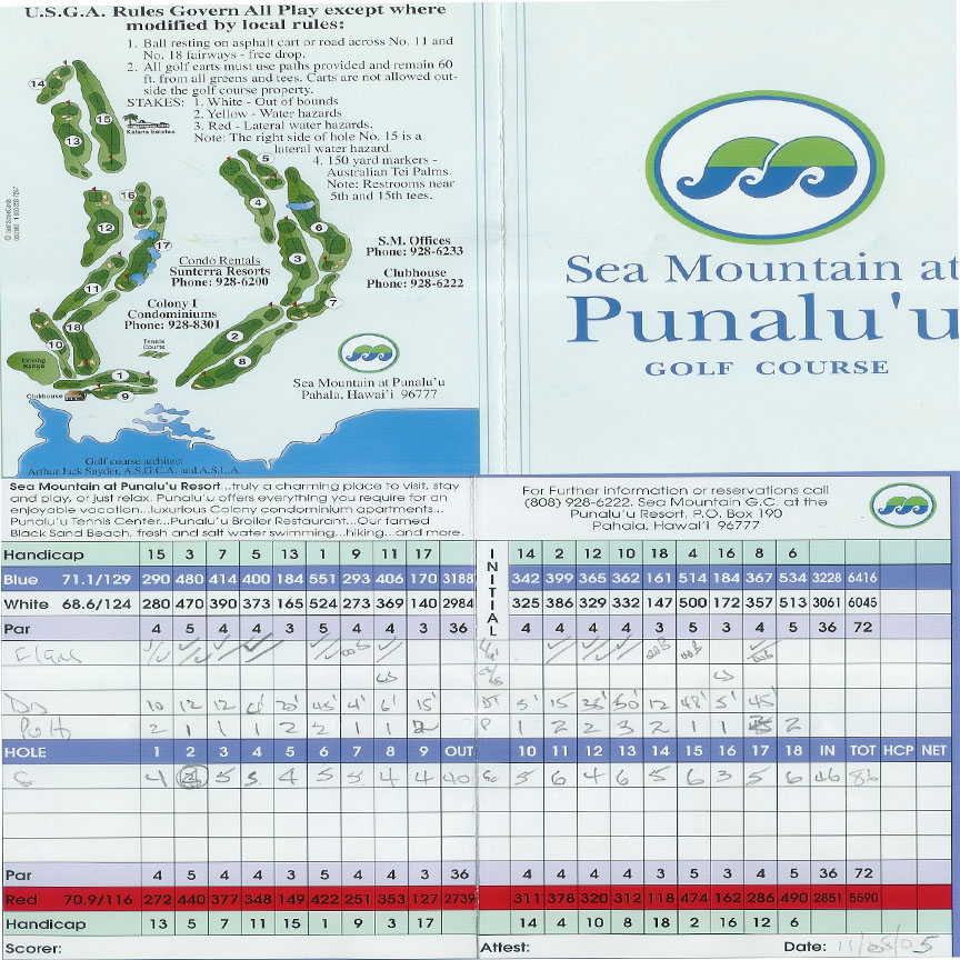My Slice of Golf (John B) Sea Mountain Resort, Punaluu Big island Hawaii