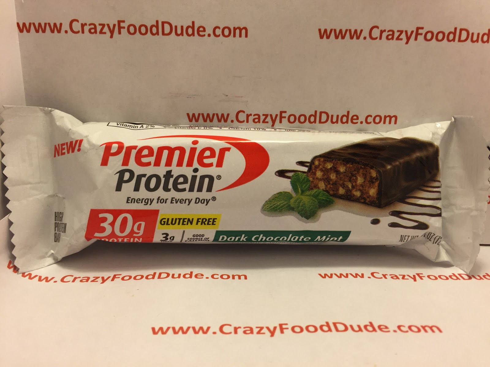 Crazy Food Dude Review Premier Protein Dark Chocolate Mint Bar