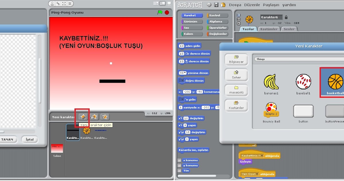 SCRATCH İLE PING PONG OYUNU
