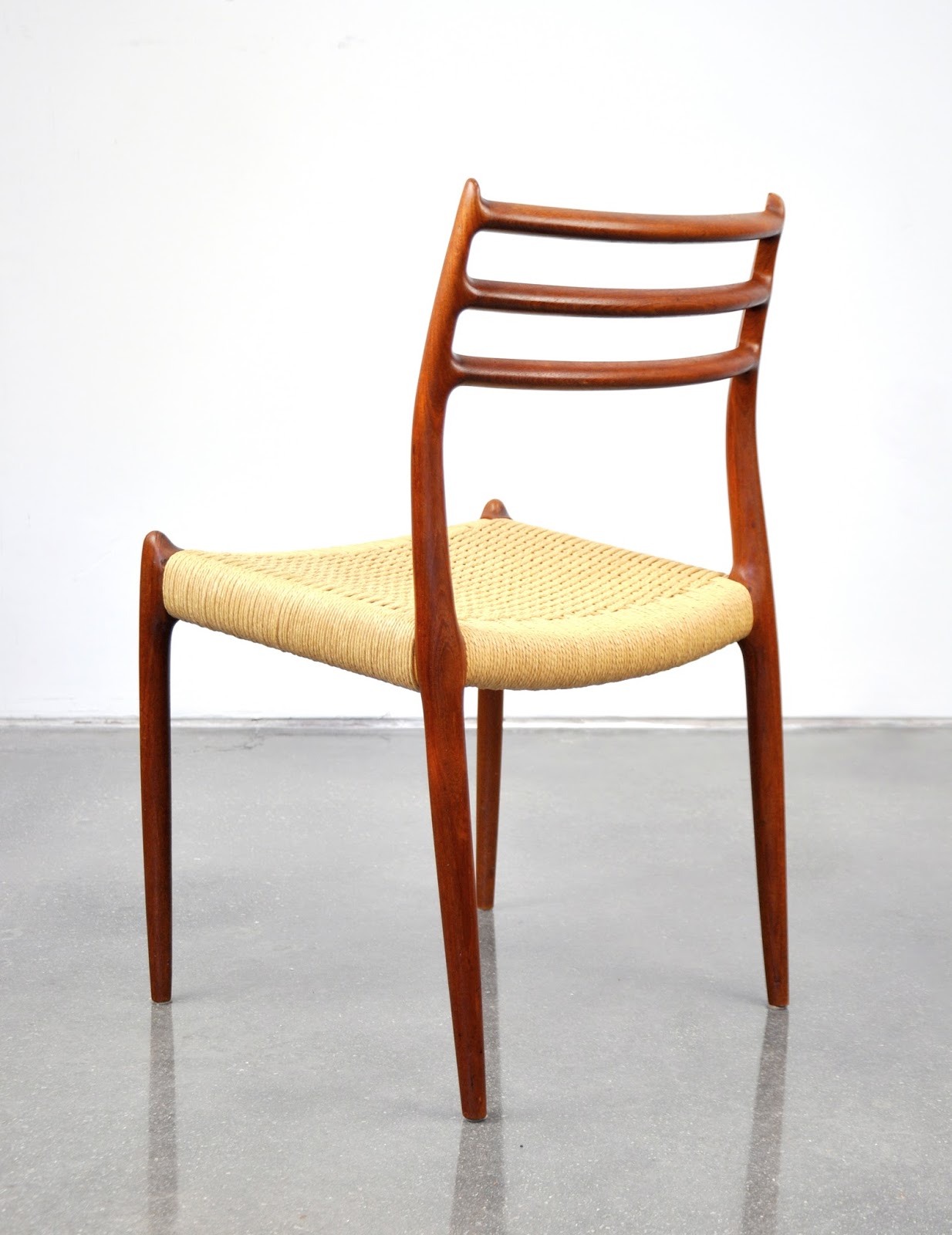 SELECT MODERN Set of Four Niels Otto Moller Model 78 Teak Dining Chairs for J.L. Moller