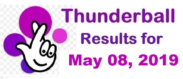 Thunderball results for Wednesday, May 08, 2019 Thunderball results for Wednesday, May 08, 2019